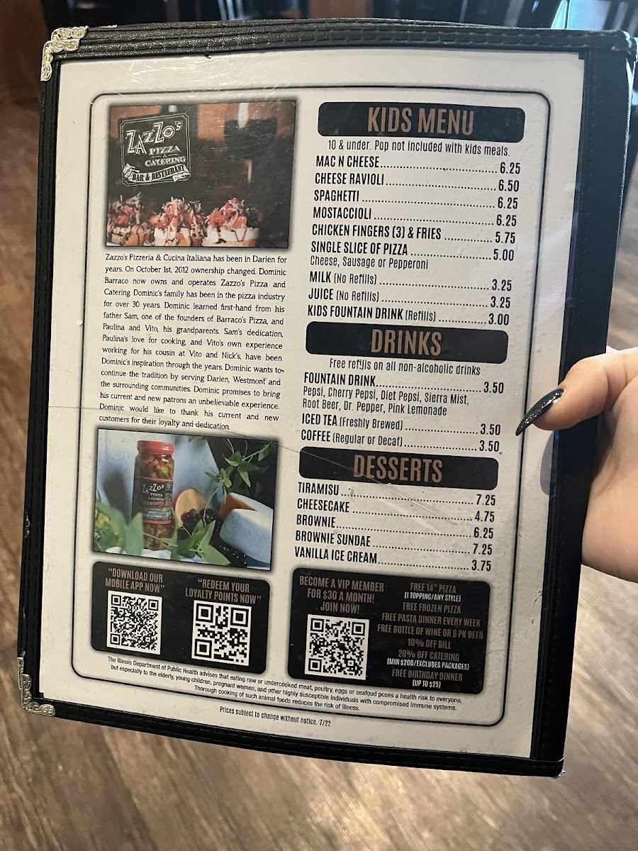 Menu Zazzo's Pizza & Bar - Darien-2