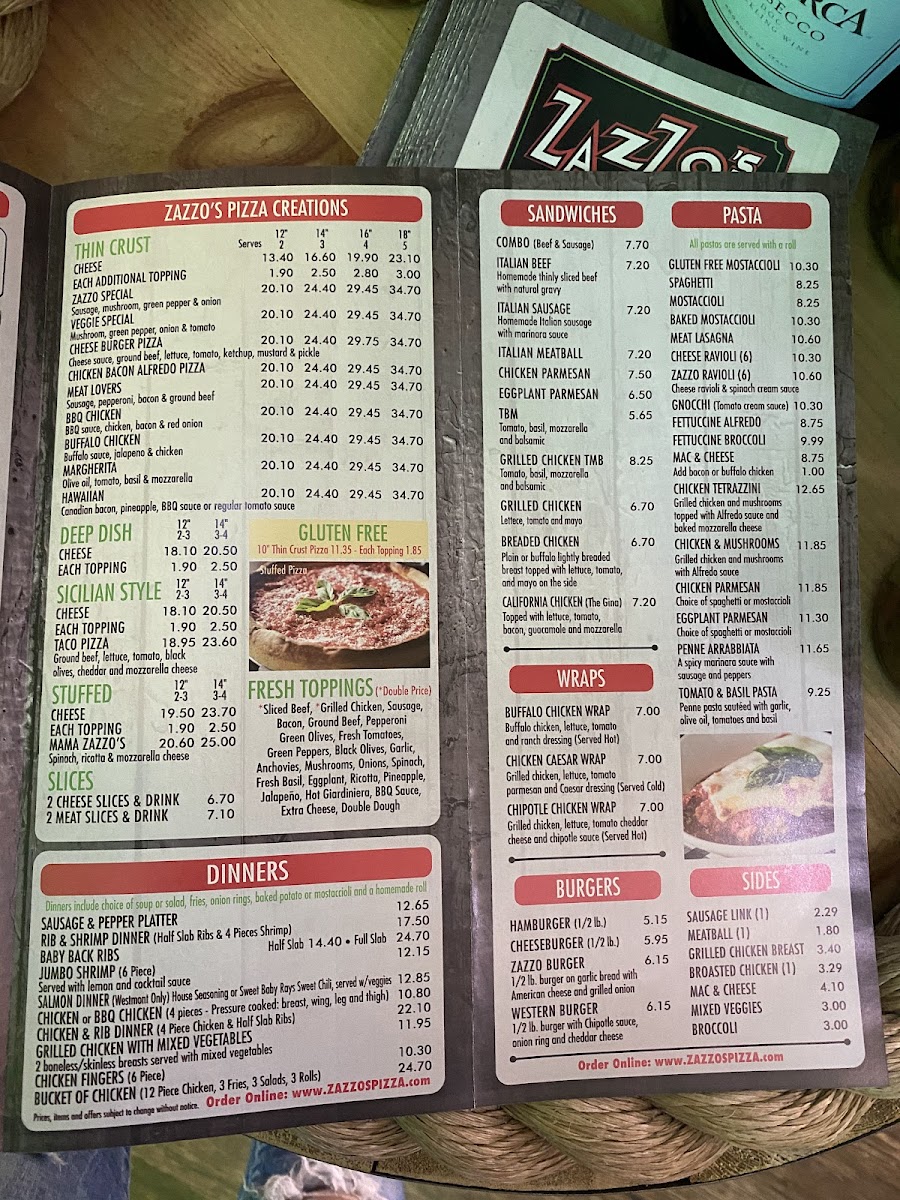 Menu Zazzo's Pizza & Bar - Darien-3